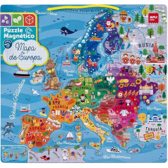 Apli Europe APLI Kids 19246 Магнитный пазл Карта Европы - 45 магнитов для изучения географии Европы - для детей от 5 лет, Европа