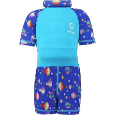 Gogokids Baby Girls Boys Buoy Swimsuit - Toddler Kids Swimwear with Swimming Buoys One-Piece Buoy Suits Short Sleeve Buoyancy Swimwear UV Protection 1-7 Years