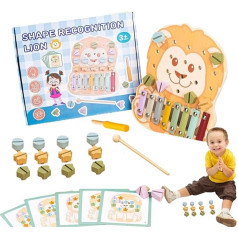 Деревянные игрушки для малышей, сортировщик форм животных, игра на изучение цвета, мультяшный дизайн, активное сенсорное развитие, компакт