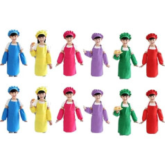 Echwave 24 частей Детские фартуки шляпы набор, и фартуки девочек детские регулируемые хлопковые фартуки