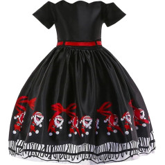 Toddler Baby Girl My 1st Christmas Outfits Xmas Romper Long Sleeve Letter Print Bodysuit Snowflake Trousers with Hat Headband Set of 4, black
