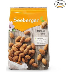 Миндаль Seeberger, 7 штук: крупные, хрустящие ядра миндаля с нежным сладковатым ароматом - богатые витаминами и чистым вкусом - натуральные, вега