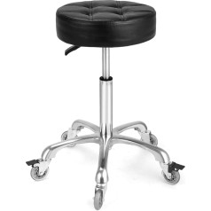 Mcdoofly Регулируемый сверхмощный табурет - катящийся табурет с блокируемыми роликами - поворотный табурет без спинки для дома, кухни, офиса, м