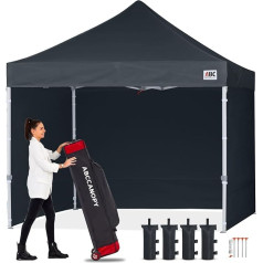 Abccanopy Pop-Up Gazebo Festival Sun Protection с 4 боковыми панелями 3 x 3 м Коммерческая серия, черный