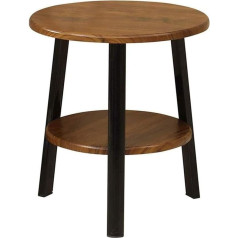 Cafiedr Кофейный столик, диванный стол из массива дерева, 2-ярусное пространство для хранения, кофейный столик, маленький круглый столик для до