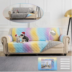 ‎Topthumbs Topthumbs водонепроницаемые диванные чехлы для 3-местных подушек, диван, 172,7 см, двусторонний, многоразовый, 3-местный защитный чехол для 