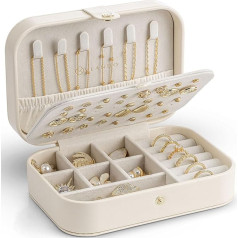 Vlando Jewellery Box Travel Jewellery Box Small Jewellery Storage with Style Jewellery Organiser for Earrings Jewellery Travel Case Travel Gift Idea for Women Girls