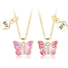 Набор из 2 ожерелий дружбы для девочек, ожерелье BFF, ожерелье-бабочка, ожерелье лучших друзей, для лучших друзей