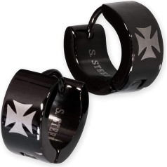 Fly Style Складные креольские серьги Железный крест из нержавеющей стали в 3 цветах и разных размерах