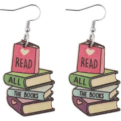 Guoguonb 1 пара персонализированные деревянные серьги с крючком из нержавеющей стали карандаш и линейка любовь серьги строки подарки для учит