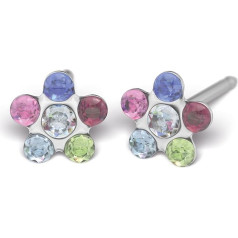 Sensitive by Studex, серьги-шпильки с цветком, 5 мм, полированная хирургическая сталь, 9 вариантов, Нержавеющая сталь