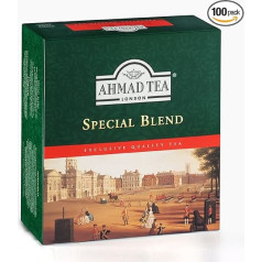 Ahmad Tea Special Blend - Черный чай с бергамотом - Специальная смесь Ассам и Цейлон - Двухкамерные чайные пакетики с лентой с 2 г чая на порцию - 100 чайны