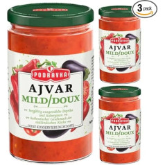 Аджвар мягкий овощной соус Вкусный традиционный соус для гарнира 350 г x 3 шт.