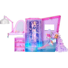 Игровой набор Mermaze Mermaidz Salon & Spa Colour Changing - 2 зоны с меняющимися цветами, разноцветные огни, стена с пузырьками, душ, ванна, станция красоты и 19 а
