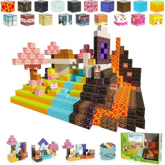 Pavlleen 84 Pieces Magnetic Building Blocks, Building My Magnets World Set, Lumberjack Adventure Game for Boys and Girls, для мальчиков и девочек от 3 лет, Creative Children's Games Children's Toy
