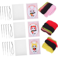 Ciieeo 9 комплектов панда войлок набор украшения DIY подарок игла поставки материал инструменты с шерсть аксессуары животное стартер ручной ра