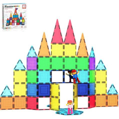 PicassoTiles STEM 63-Piece Learning Set with Magnetic Building Blocks 63 Pieces