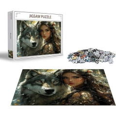 Головоломка Волк Пазл 2000 Кусочков Женщина Деревянный Пазл Взрослый, Премиум Качество Классический Деревянный Образовательная Игра, DIY Кла