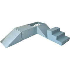 Dirty Mint Green Foam Playset с 5 элементами ямы для игры в мяч и 100 мячами Съемные чехлы Мягкие и моющиеся крытые игровые комплексы Детская игровая площа