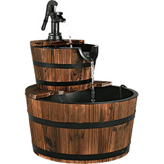 Садовый фонтан 2-ярусный фонтан с водяным насосом и регулируемым потоком воды, деревянный дизайн фонтана, фонтан в помещении, украшение сад
