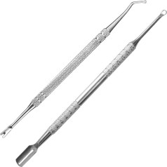 HIFAU Cutter и Cuticle Pusher Enhanced Nail Polish Removal Tool 2 Pack Professional Staess Steel Cuticle Tools for Women