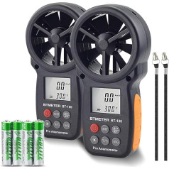 BTMETER BT-100 Ветромер Анемометр Ветромер Измеритель скорости ветра Измеритель скорости ветра Ветромер с MAX/MIN/AVG/LCD подсветкой - в упаковке 2 штук