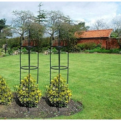 Garden Mile Garden Obelisk 2 Pack Large Green Metal Plant Cage, Heavy Duty Climbing Plant Support Structure for Ivy, Sweet Peas, Clematis and Other Climbing Flowers