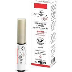 Lashfactor Red Hair Follicle Boosting Lash & Brow Growth Serum for Longer, Fuller, Darker Eyelashes and Eyebrows, Suitable for Sensitive Skin, Vegan and Cruelty Free 2 ml