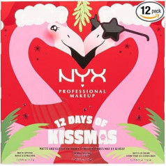 NYX Professional Makeup 12 Days of Kissmas Mini Advent Calendar, 12 дней макияжа губ с праздничными оттенками