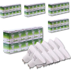 JANDEI - 50 светодиодных ламп GU10 7 Вт (эквивалент 50 Вт), теплый белый 3000K, 650 люмен, энергосберегающие лампы, без диммера, для дома, офиса, бизнеса