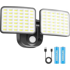 Прочный перезаряжаемый светильник, супер яркий светильник на батарейках с датчиком движения, USB зарядка, светодиодный прожектор для гараж