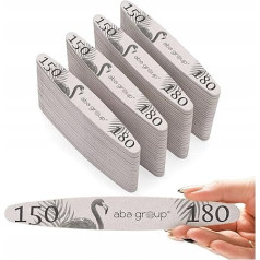 ABA GROUP Пилочка для ногтей - Ellipse 150/180 Slim - упаковка из 100 штук для маникюра и педикюра - Высококачественные пилочки для гелевых ногтей - Набор дл