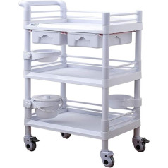 YGCBL Multifunktionaler Aufbewahrungswagen, Recyclingfahrzeuge, Salonwagen Abs Beauty Mit 2 Schubladen, Rollwagen Für Medizinische Instrumente Auf Rädern, Verwendet Für Zahnkliniken, Kliniken, Friseu