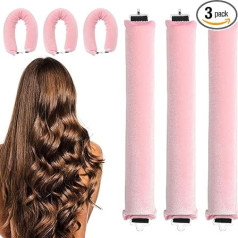 3 x Валики для волос для длинных и средних волос (розовые, один размер)