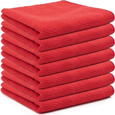 Упаковка из 10 чистящих салфеток из микрофибры 30 x 30 см Красные универсальные салфетки Мягкие чистящие салфетки из микрофибры Впитывающие к