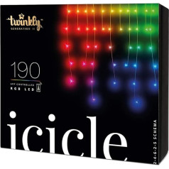 Twinkly Icicle 190 LED RGB, светодиодные каскадные светильники для наружного и внутреннего освещения, умный светодиодный каскад RGB, совместим с HomeKit, Ale