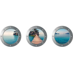 VORCOOL Beach View Wall Stickers 3D Removable Wall Stickers Bedroom Bathroom Kids Room Washing Machine