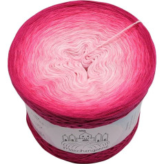Цветная градиентная пряжа Fruit Bomb 4 или 3 нити Bobbel Wool Crochet Knitting (Fruit Bomb - Hot Pink Outside, 4 Ply, 300 г/1140 м)