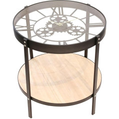 HOME DECO FACTORY Боковой столик с часами, 50,5 см x 50,5 см x 49 см