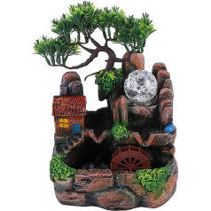 Крытый фонтан с растениями имитация смолы настольный фонтан, скала сад украшения, распыляя украшения дома с светодиодной подсветкой, прос