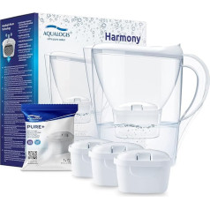 Фильтр для воды Aqualogis светло-серый, включая картридж - фильтр современного дизайна для уменьшения накипи, хлора и веществ, ухудшающих вкус (