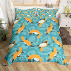 Забавный утконос Пододеяльник Двуспальная Кровать Дети Постельные Принадлежности Милый Мультфильм Животных Пододеяльник Для Мальчиков 