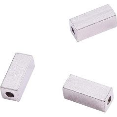 Airssory 100pcs 10mm 304 Stainless Steel Metal Beads Metal Long Cuboid Tube Loose Spacer Beads for Jewelry Making and Crafts - 10x4mm