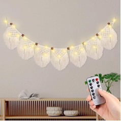 Kssvzz Boho декоративные макраме стены висит, макраме гирлянда с 3M светодиодные фонари, гобелен, бохо шик гобелен, ручной плетеный бахромой гирл