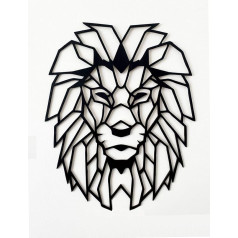 Лев 50 см Настенное украшение Лев Украшение стены Лев Деревянные стены Украшение стены Лев Настенное искусство Геометрические орнаменты М