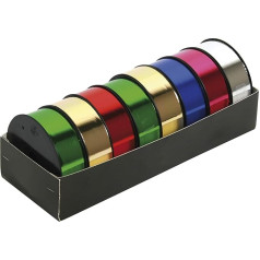 Подарочная лента Clairefontaine 616100C 1 катушка, глянцевая, 25 м x 10 мм, идеально подходит для подарков, 1 упаковка разных цветов