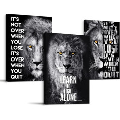 MHARTK66 Вдохновляющие Настенные Картины Черный Белый Лев Картины, Современные Мотивационные Офис Учеба Искусство Печати Украшения Гостиная 