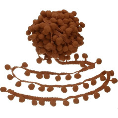 10 ярдов Pom Pom лента отделки, 1 дюйм широкий светло-коричневый Pom Pom мяч бахрома отделка шитье бахрома ткань отделка лента для DIY ремесла шторы 
