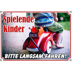 Petsigns Предупреждающий знак - Дети играют - Устойчивый к ультрафиолету знак в фотокачестве DIN A3