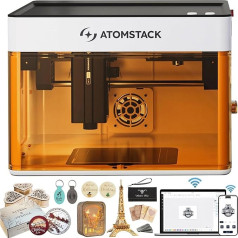 Atomstack P1 Закрытый лазерный гравер для начинающих, портативный мини лазерный гравировальный станок, 5000 мВт лазерный станок для резки, 10000 мм/м